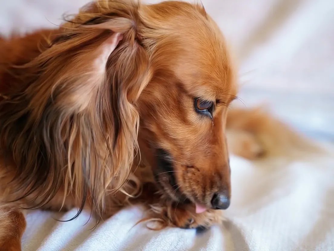 Dog licking
